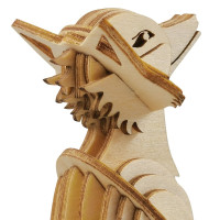 WUDE 狐狸动物木制立体3d拼图木质diy积木玩具儿童手工拼装模型组装插片摆件圣诞礼物