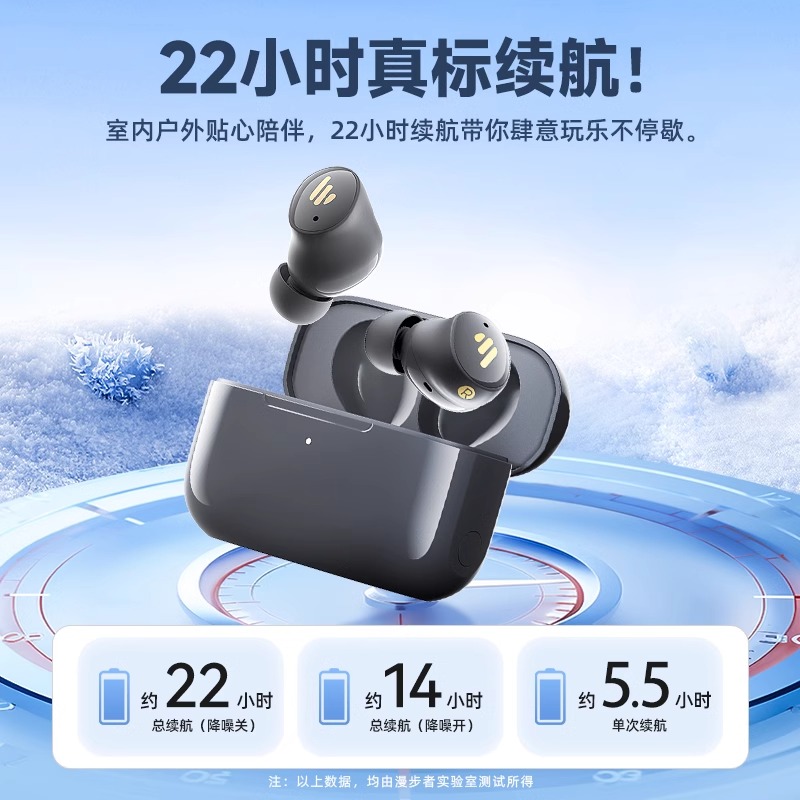 EDIFIER/漫步者 TWS1 AIR 主动降噪蓝牙耳机无线入耳式新款深度降噪适用于华为苹果 雅灰色高清大图