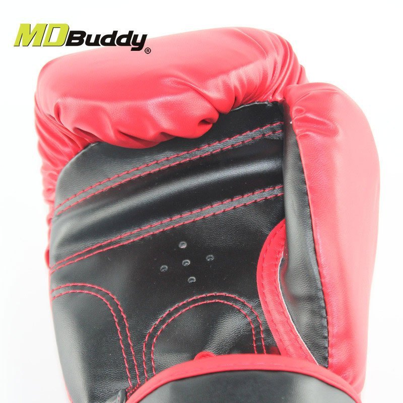 MDBuddy摩登 10OZ拳击手套 青年专业散打训练健身泰拳搏击格斗打拳套 红色
