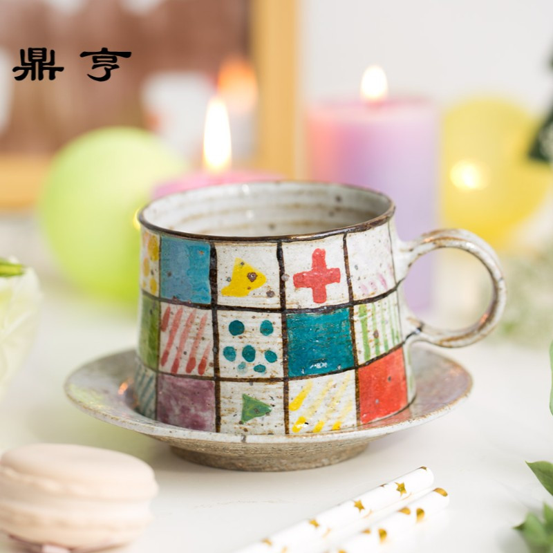 鼎亨|原创设计质朴手工陶瓷咖啡杯带碟圣诞水杯马克杯