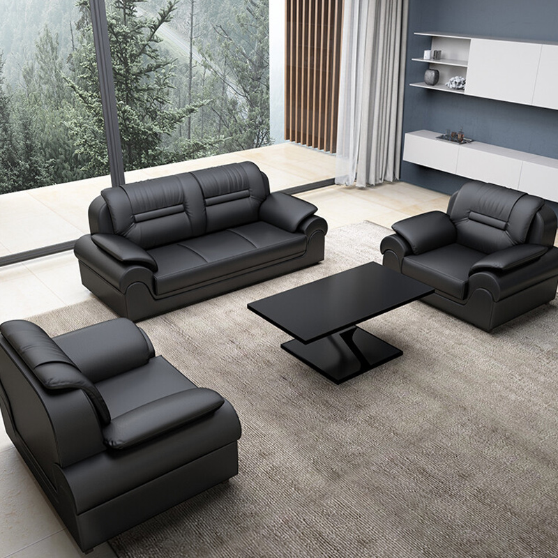 臻远 ZY5110322 办公沙发商务办公室沙发会客沙发茶几组合西皮3+1+1高清大图