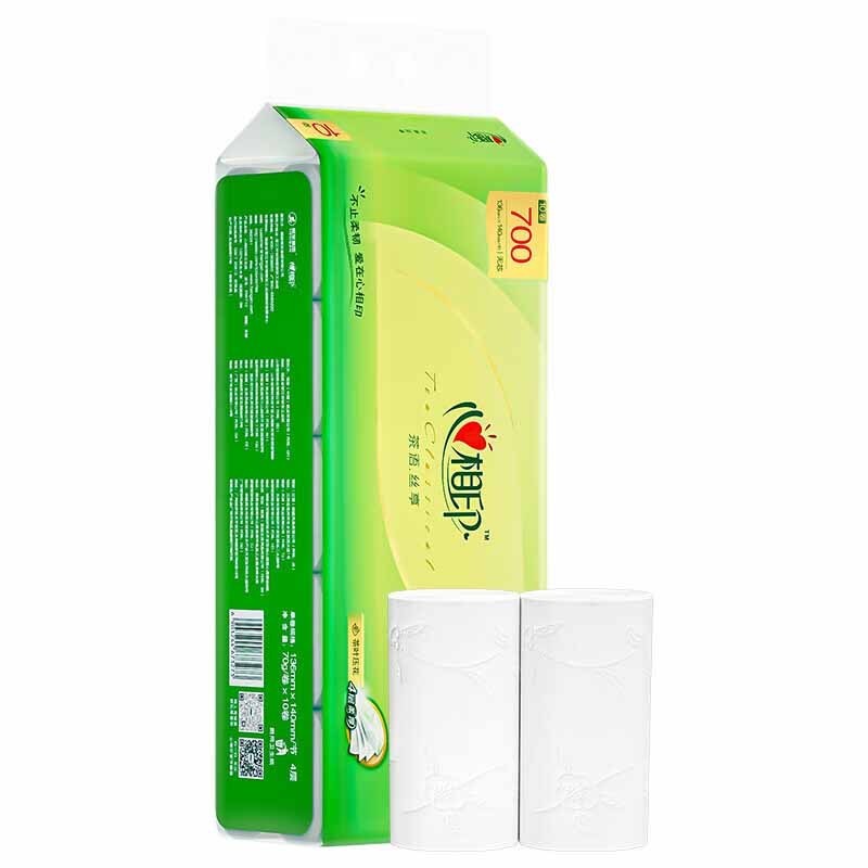 心相印卫生纸茶语卷纸四层700g*10卷*6提RW710高清大图
