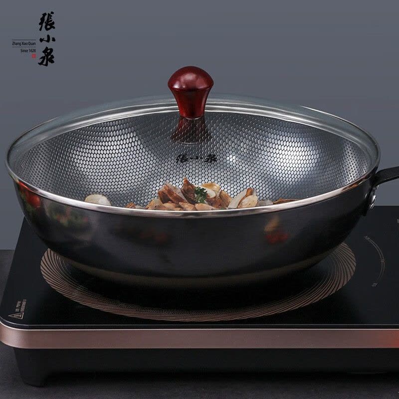 张小泉炒锅铁锅 家用锅无涂层爆炒精铁锅中式可用铁铲不易锈燃气带盖 嘉岚珍珠铁锅C30710100 32cm图片