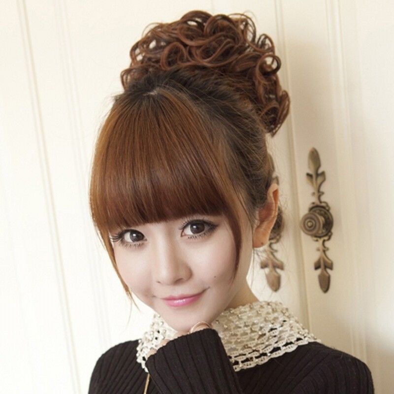 优质丸子头假发女花苞头假发头花发包新娘假发套盘发假发包自然黑