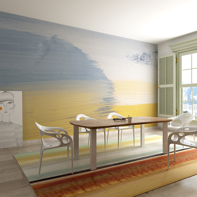 北欧风手绘闪电客抽象涂鸦艺术墙纸电视背景墙壁纸壁画卧室沙发艺术