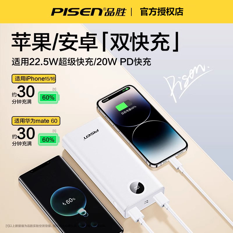 品胜22.5W充电宝24000毫安 移动电源 苹果iPhone161514华为小米VIVO平板电脑iPad等通用高清大图