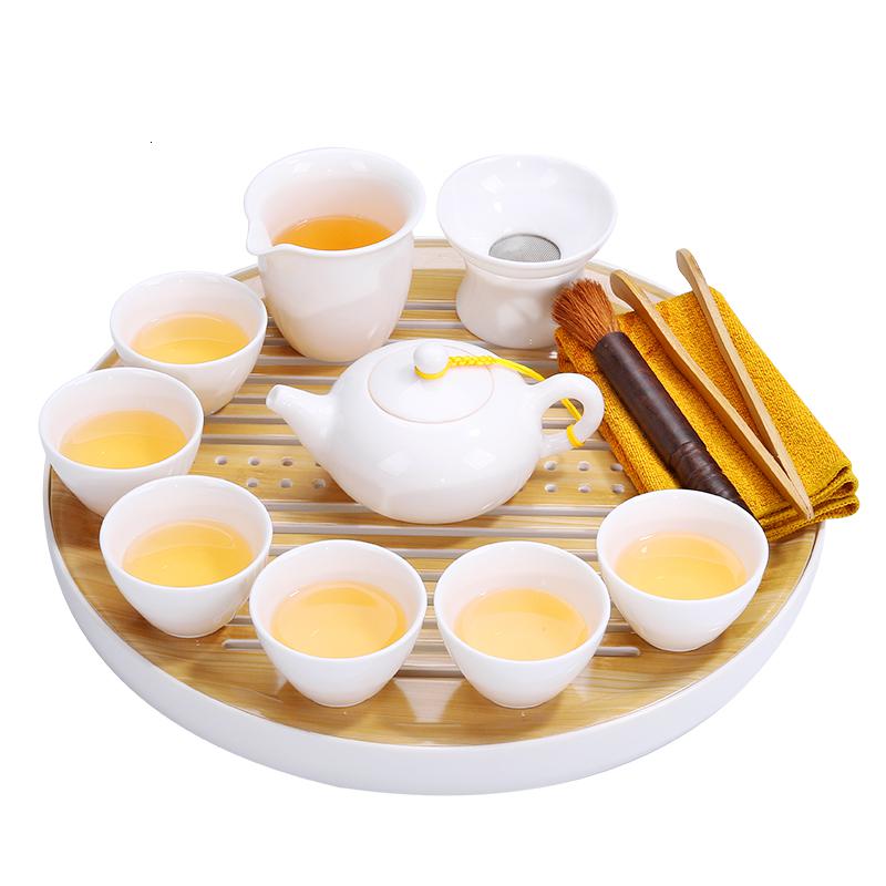 家柏饰(CORATED)白瓷功夫茶具套装干泡台日式办公室家用储水简约干泡茶盘茶台高清大图