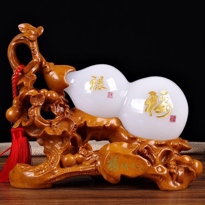 美帮汇玉石葫芦摆件家居客厅电视柜摆设玄关店铺酒柜收银台装饰视频