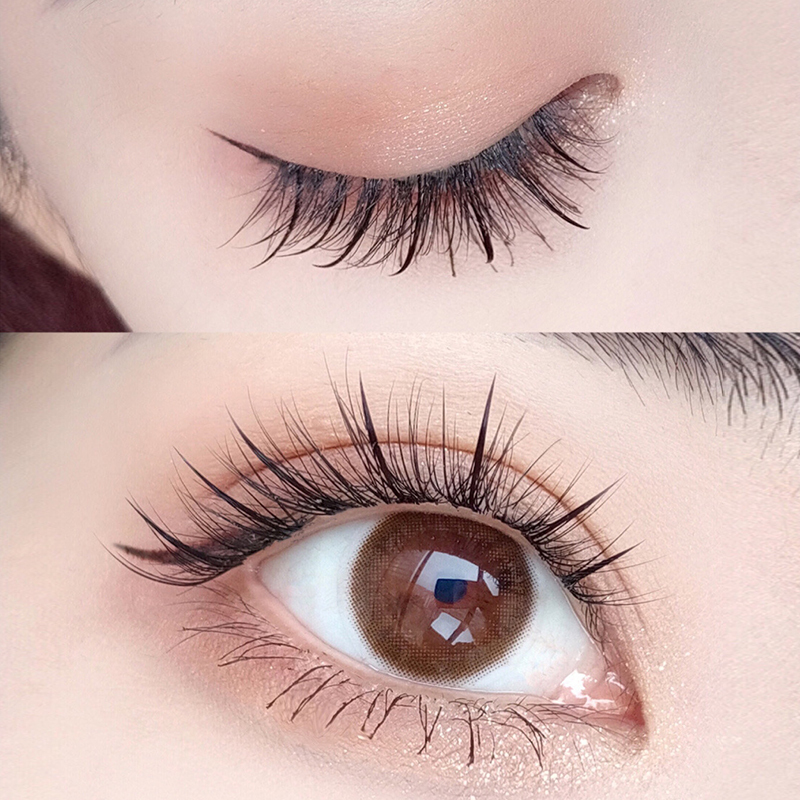 假睫毛女单簇自然仿真自粘仙子毛睫毛鱼尾眼睫毛贴嫁接自己接神器