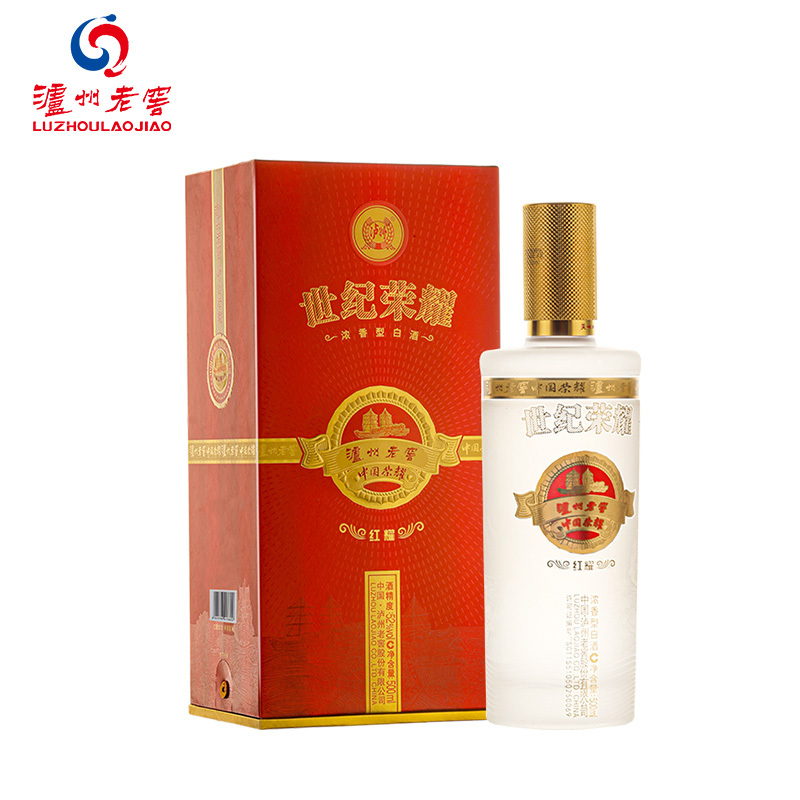 泸州老窖 世纪荣耀 红耀浓香型白酒52度500ml单瓶装宴请