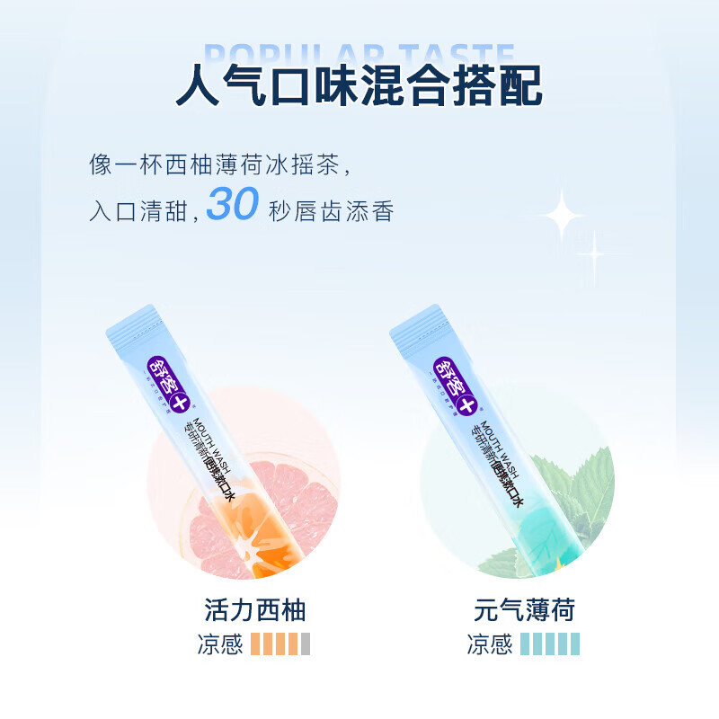 舒客(Saky) 专研清新便携漱口水 12mL*20条(活力西柚+元气薄荷)高清大图