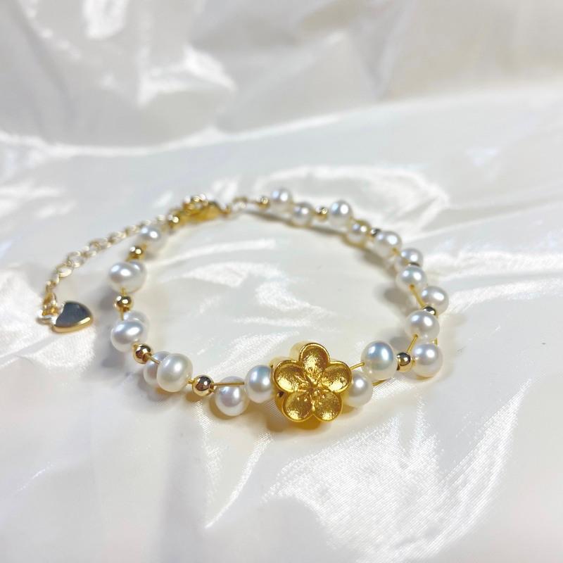 kamixiwa猫尔饰品星河小桃花diy材料包某书编织淡水珍珠手链礼物成品