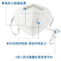 绿盾 M95 防尘防细菌 带呼吸阀KN95口罩 3只装 运动型