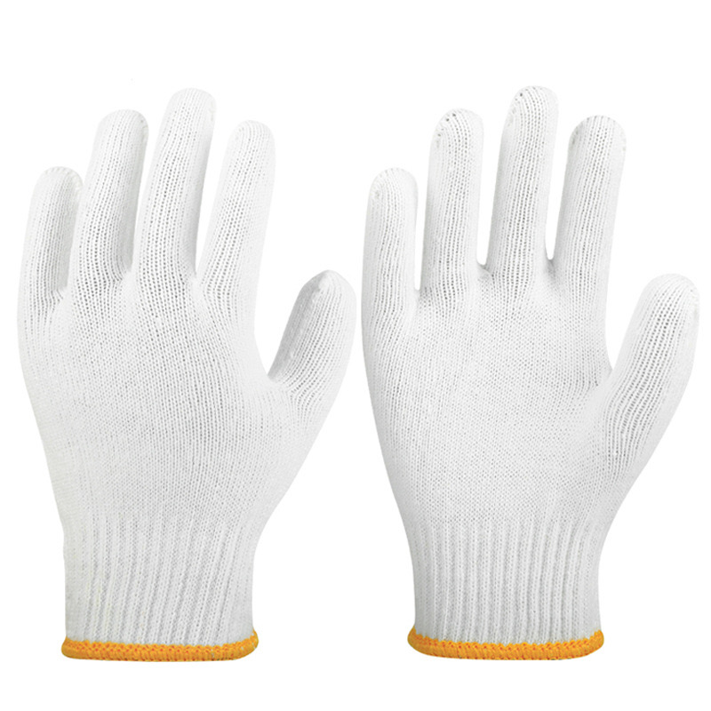 邦能之星线手套毛纺棉劳保工作线手套建筑搬运保洁工透气超舒适劳保线手套N52245 线手套黄边 均码
