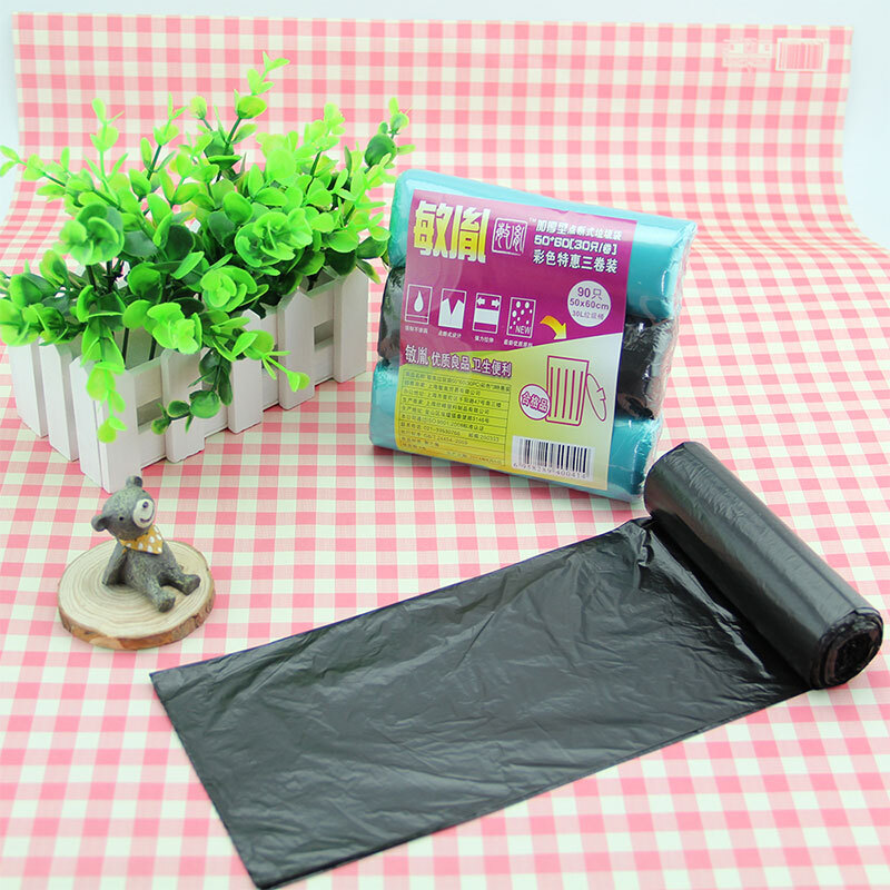 敏胤 MYL_5060-2 50*60(30PC*3/组)加厚点断式彩色垃圾袋 5组/件高清大图