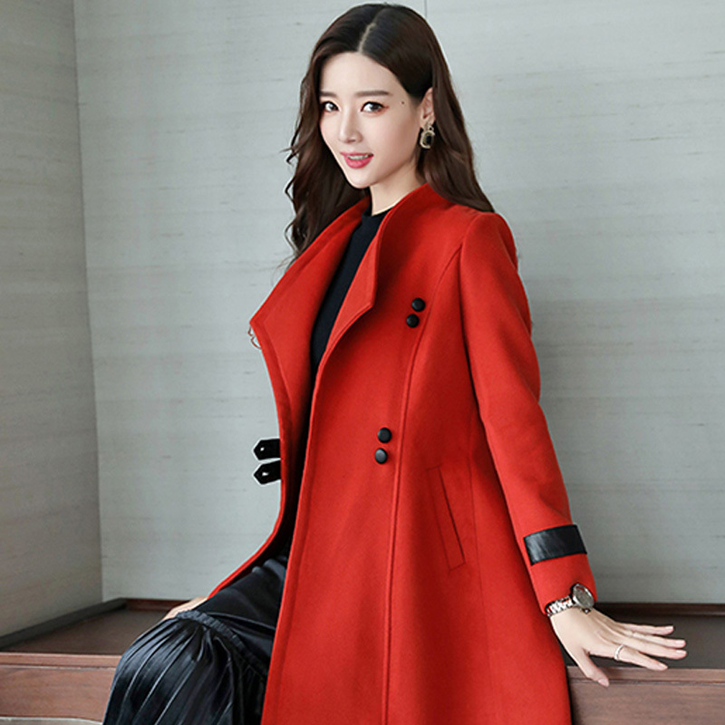 2017年新款女装 2018冬装厚泥子衣服中长款韩版离子毛呢外套大衣