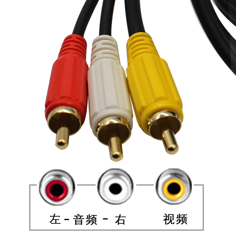 直头一弯头 5米|av线音视频线3 rca三对三莲花线dvd机顶盒老电视机连接线Y3