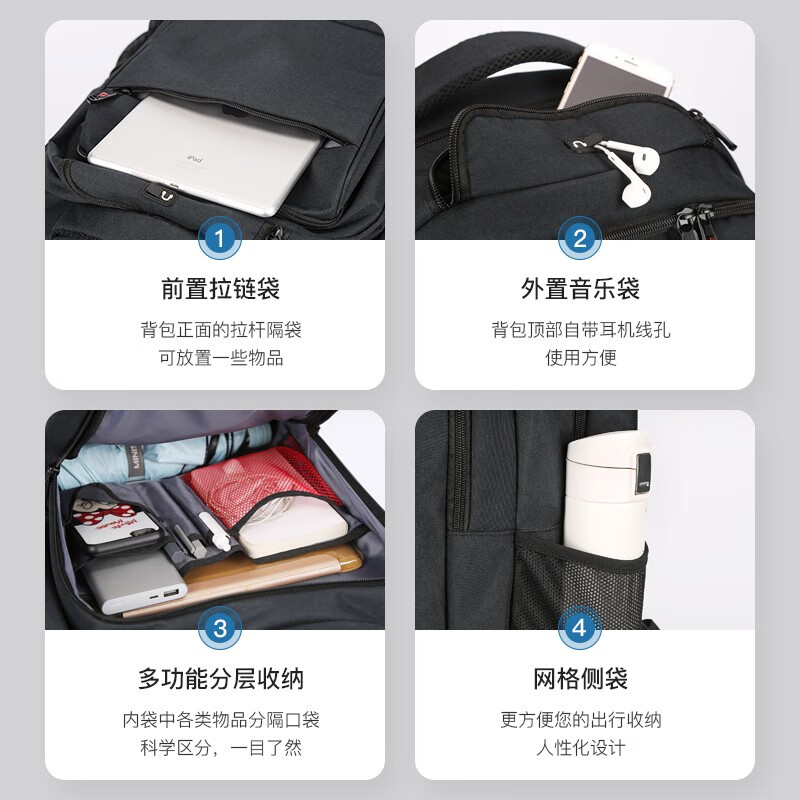 一禾亼物&维多利亚旅行者双肩包9006高清大图