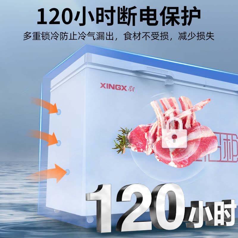 星星BD/BC-718GD 冰柜商用大容量冰柜718升卧式冷藏冷冻转换保鲜冰冻柜冻肉速冻柜图片