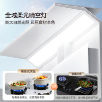 美的(Midea)[晴空白色FX90W]集成灶一体式 蒸烤一体机 变频26风量 蒸汽洗 5.2kW燃气灶