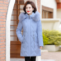 免费试穿大品牌羽绒服女中长款2021年新款狐狸毛领亮面加厚白鸭绒外套2021年新款羽绒服 2XL适合105-115斤 8303蓝色送真毛领