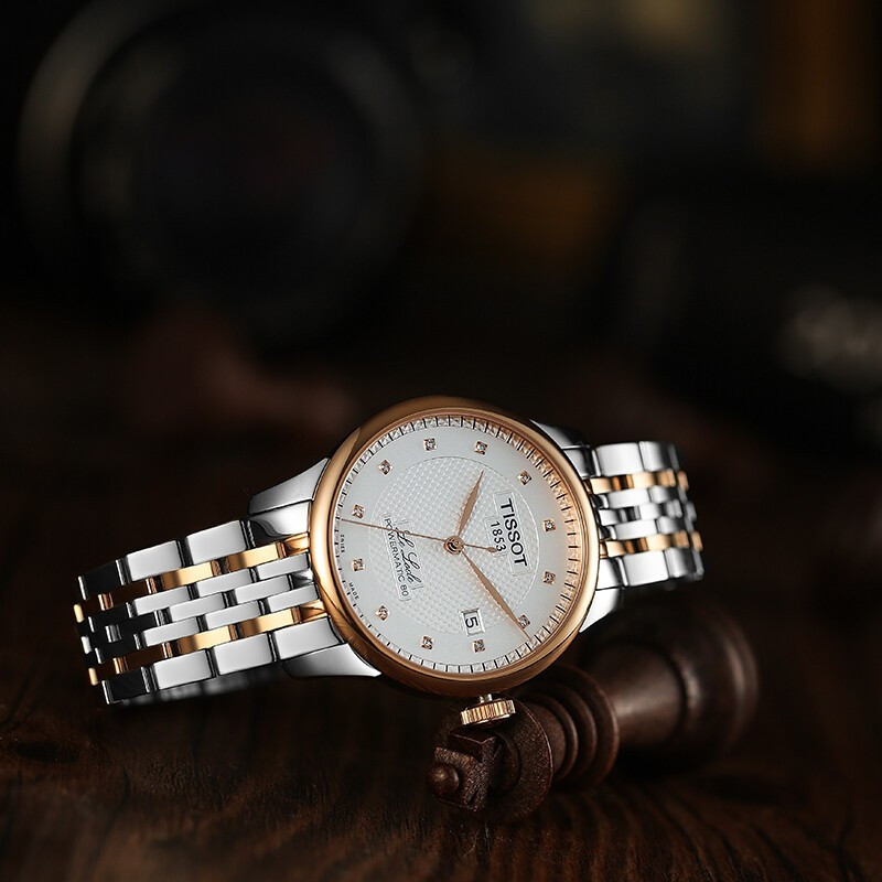 天梭tissot力洛克系列钢带机械男表t0064072203601