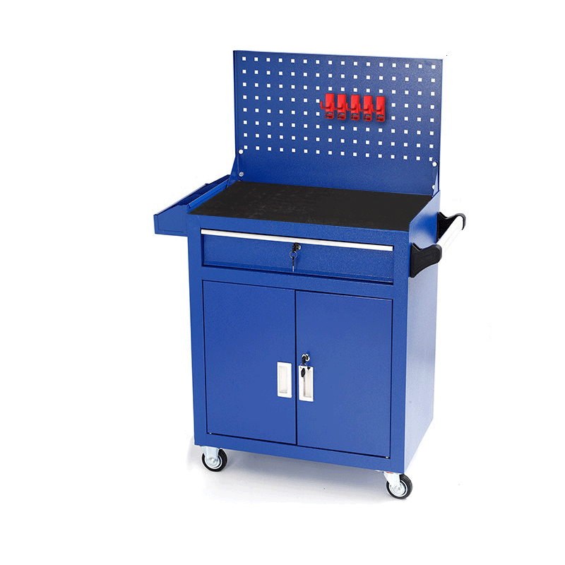 易企采 单抽屉+背板蓝色 移动小推车铁皮工具柜 单位 : 台 (颜色可选)63*40*121CM