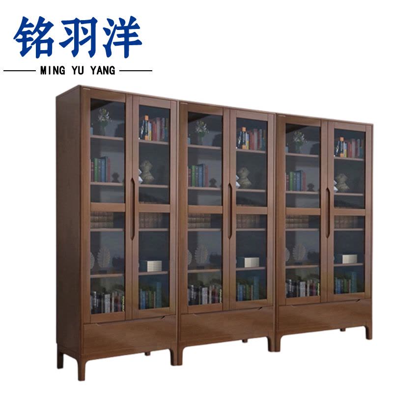 铭羽洋书柜玻璃台图片