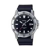 Casio 男士三针黑色树脂腕表mm水resistant时尚运动设计