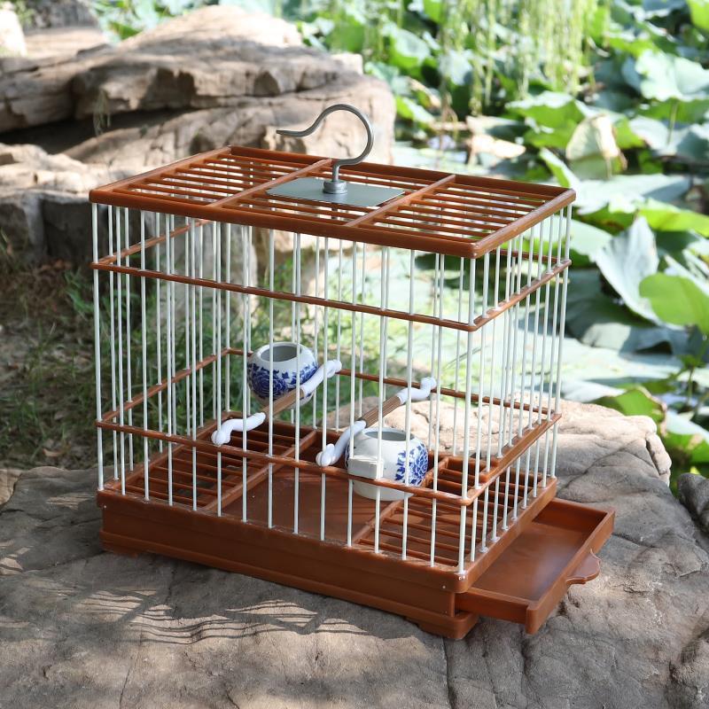 塑钢鸟笼方笼绣眼长方笼洗澡笼携带方便绣眼塑料笼柳莺鸟笼绣眼带抽屉