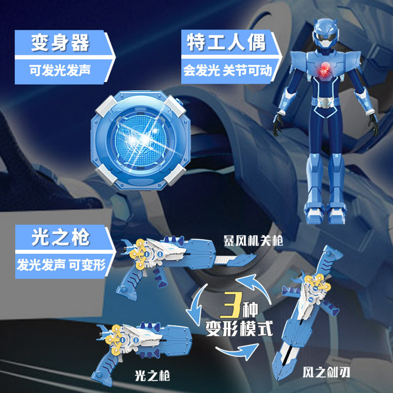 迷你特工队玩具x变身器全套武器秘密特攻米米变形光之弗特塞米赛米光