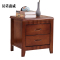 汉诺鑫威床头柜简约卧室床边储物柜标准款胡桃色50*41*50cm