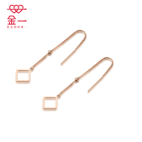 金一 18K金玫瑰金新款欢乐颂女士K金耳钉耳线送女友 (定价)CEF021