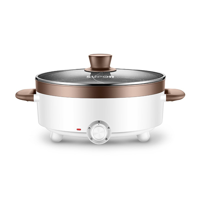 苏泊尔电火锅5L鸳鸯电火锅炖煮涮串极简旋钮4档火力电火锅H30YK17Y-150 白色
