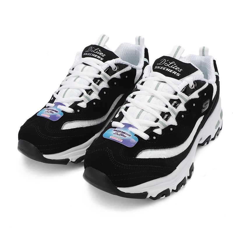 Skechers斯凯奇女鞋新款厚底熊猫鞋减震运动鞋时尚经典休闲鞋11959-BKW ZP高清大图