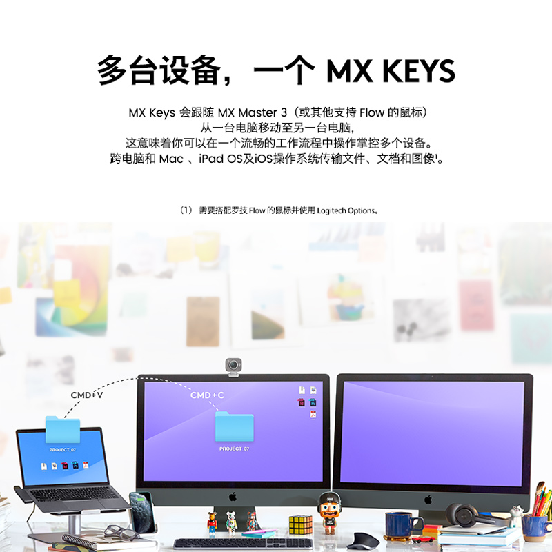 罗技MX Keys for Mac无线蓝牙键盘办公游戏高端台式电脑笔记本高清大图