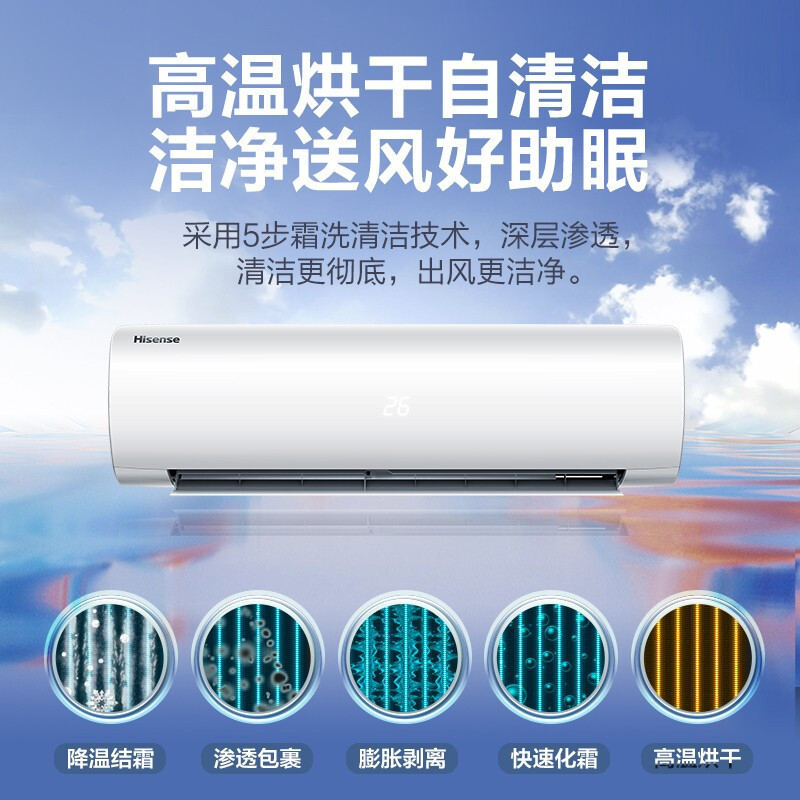 [新能效]海信(Hisense)大1匹 变频 小黑键 冷暖家用 挂机空调 KFR-26GW/E25A3