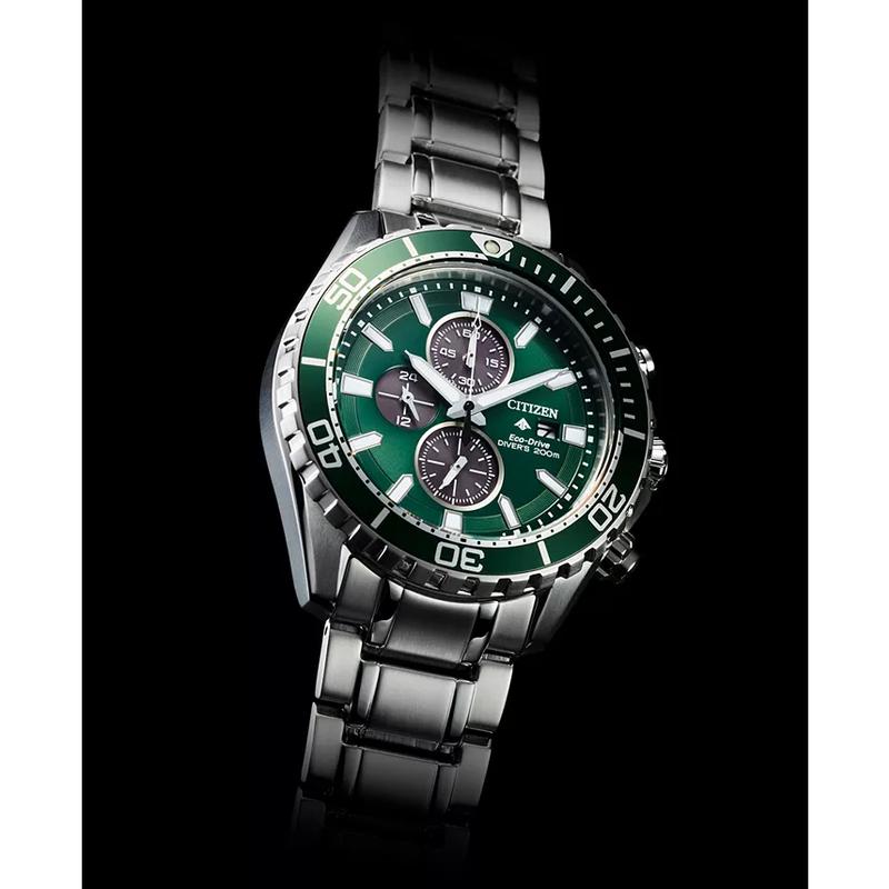 西铁城(CITIZEN)光动能潜水计时男表不锈钢表带防水200米商务休闲运动手表高清大图