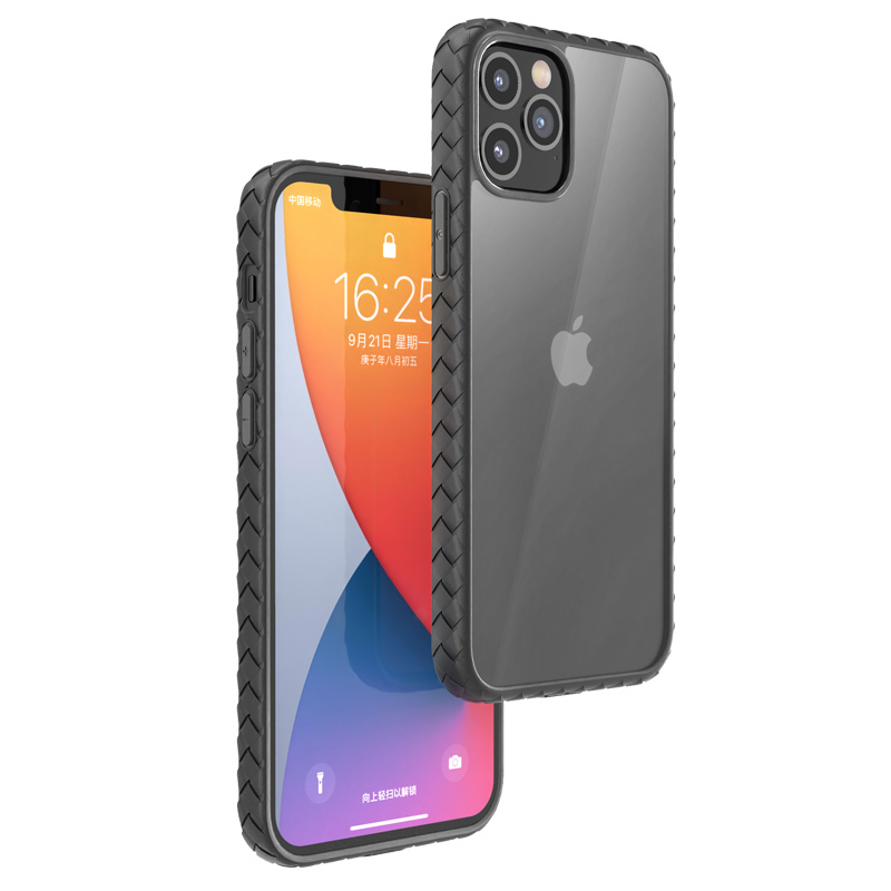 【壳膜套装】AGM 二厂编织纹全包手机壳 适配iPhone 12 mini 黑色