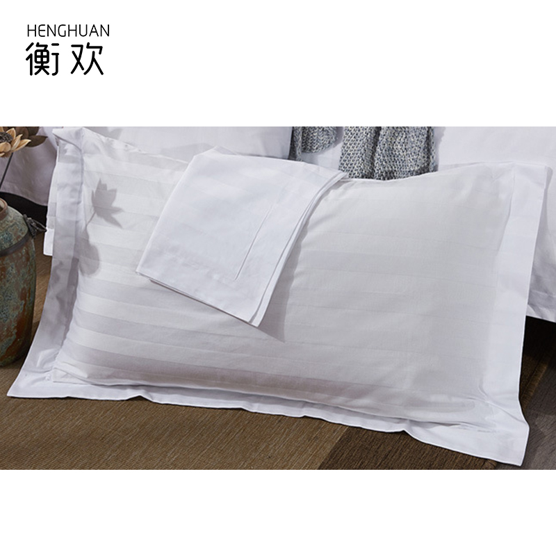 衡欢(HENGHUAN)床上用品订制60支白色暗条纹三件套 RZ-CP01/套(1.2m床用)高清大图