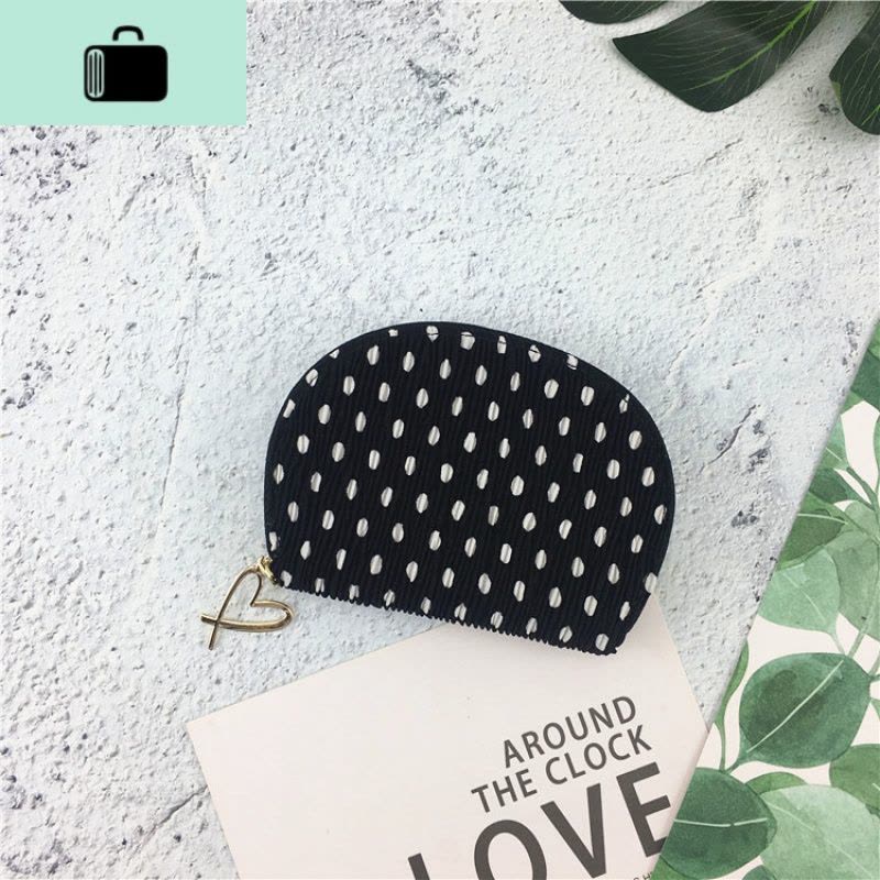 港风少女复古波点卡包薄韩国小巧拉链零钱夹一体包多卡位信用卡套NEW LAKE女士钱包/卡包图片