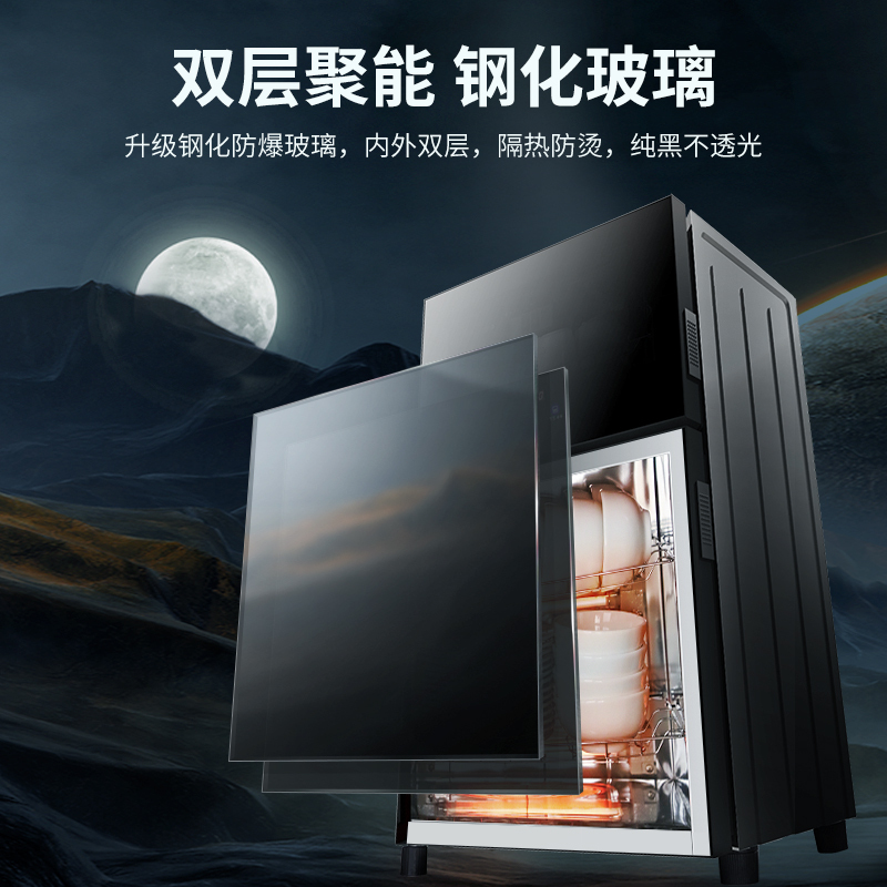 澳柯玛(AUCMA) 消毒柜 家用 立式 小型 二星级高温 厨房碗筷餐具消毒碗柜 双门台式ZTD98H-GS