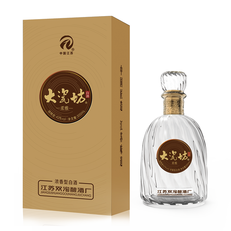 大瓷坊酒-柔雅 42%vol 浓香型白酒 500mlx6/箱 纯粮酿造