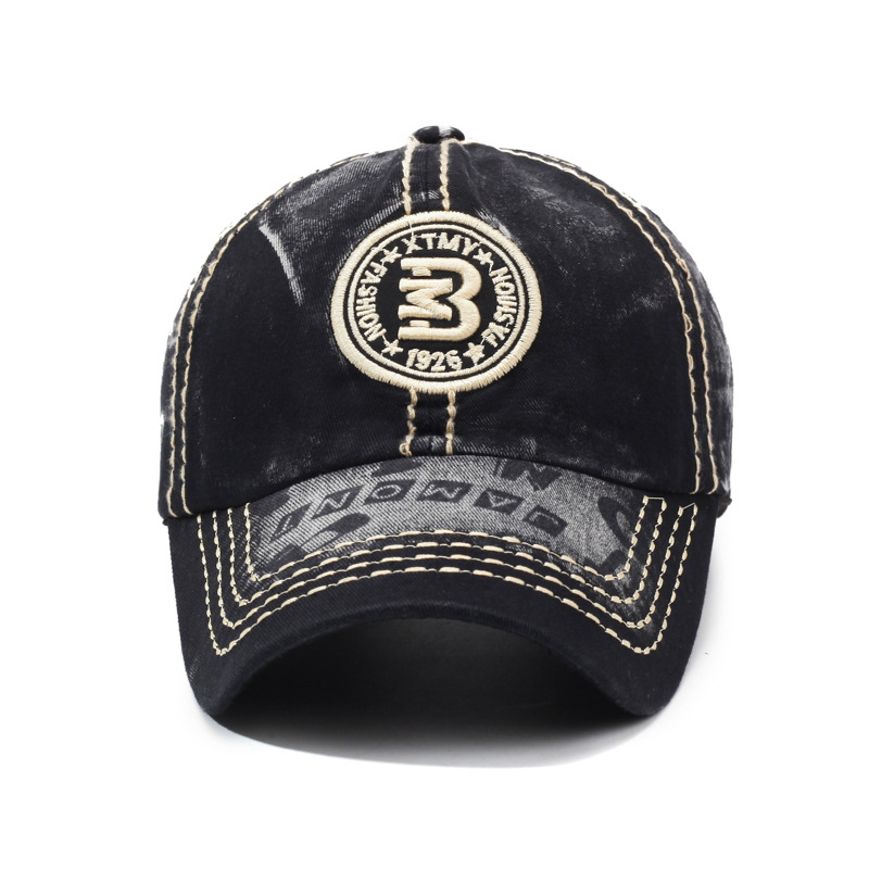 棒球帽春夏季男女户外运动遮阳防晒帽复古做旧水洗韩版遮阳棒球帽高清大图