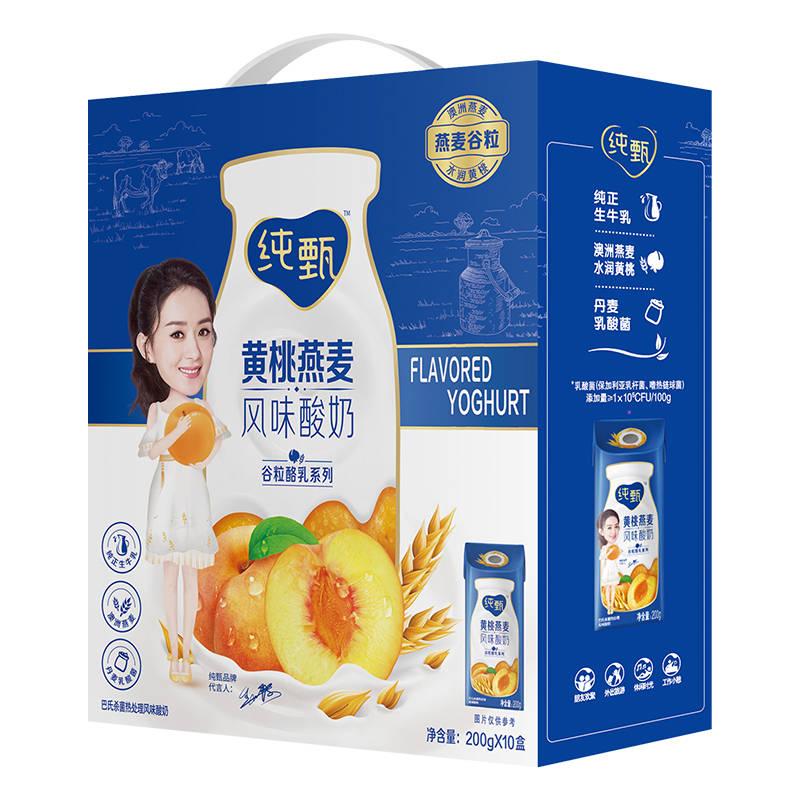 蒙牛纯甄黄桃燕麦风味酸牛奶200g10盒
