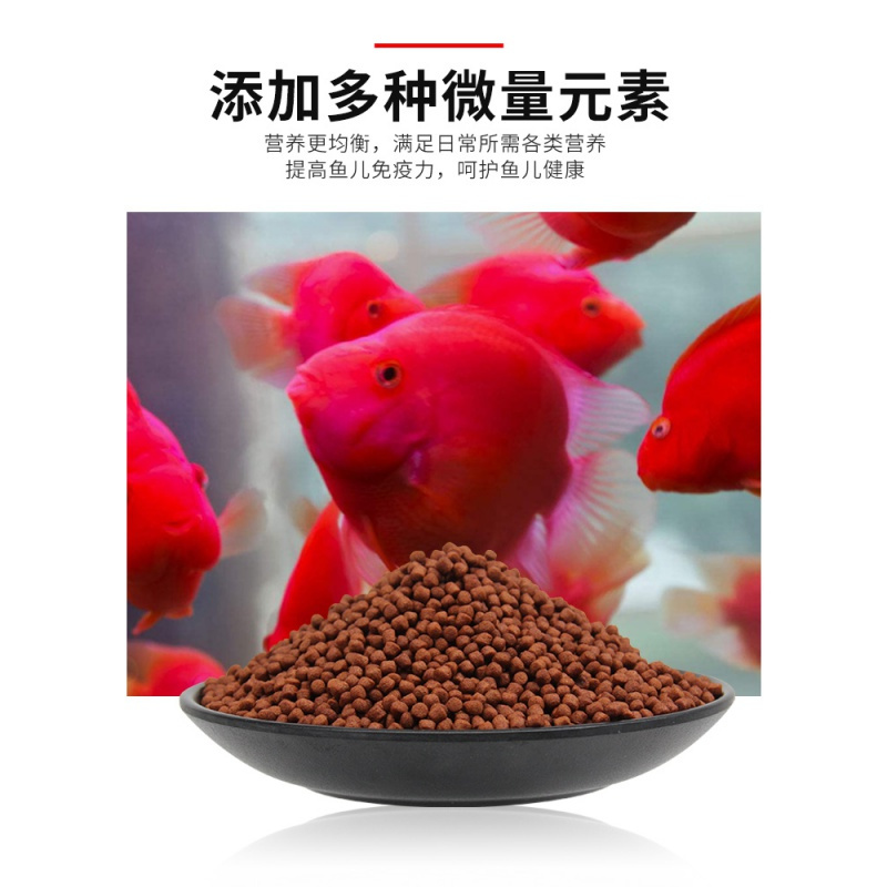 血鹦鹉鱼饲料增红增色沉底不浑水下沉型鱼粮罗汉鱼起头财鱼鱼食高清大图