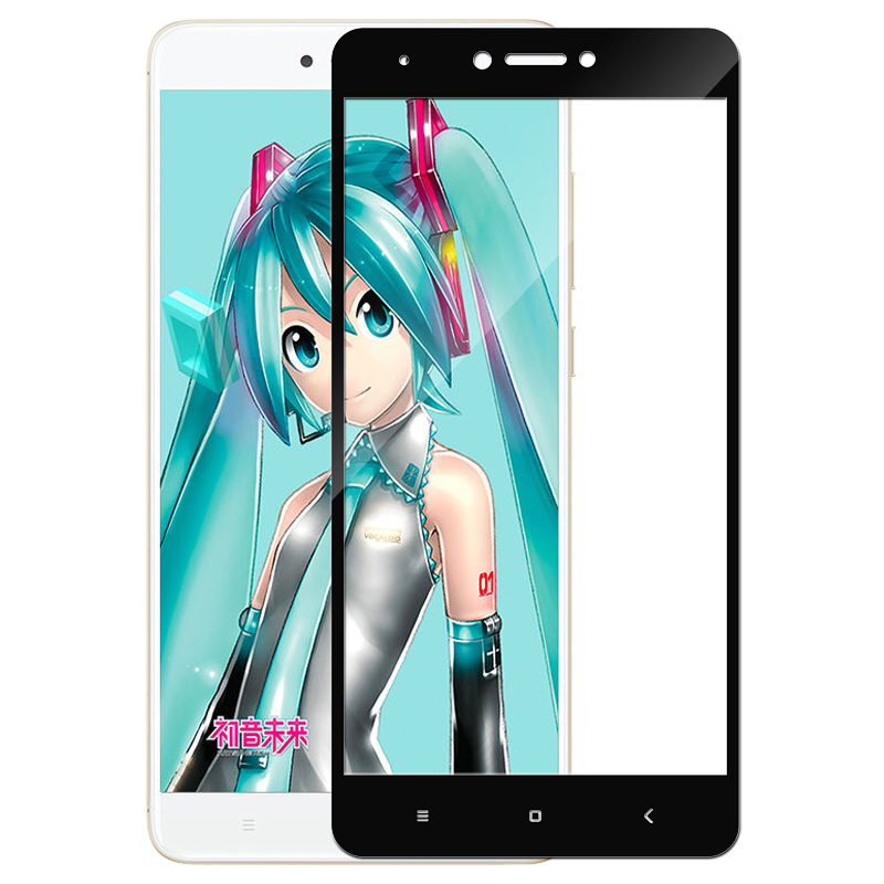 [买2送手机壳]轻万适用红米note4x钢化膜全屏丝印黑色xiaomi红米玻璃贴膜高清大图
