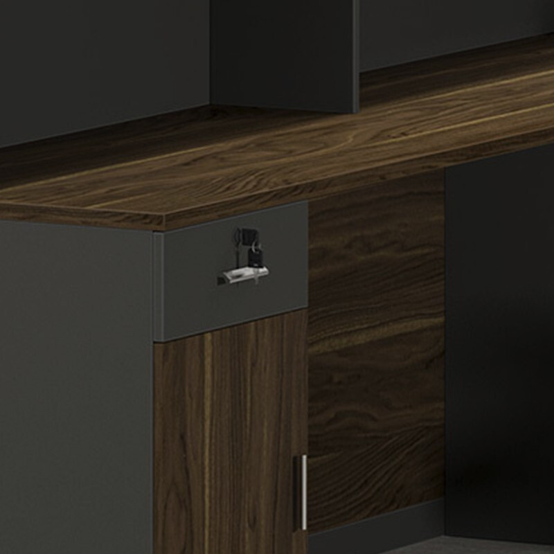 绵冠MIANGUAN前台接待台简约现代咨询迎宾收银台前台办公桌吧台办公室柜台高清大图