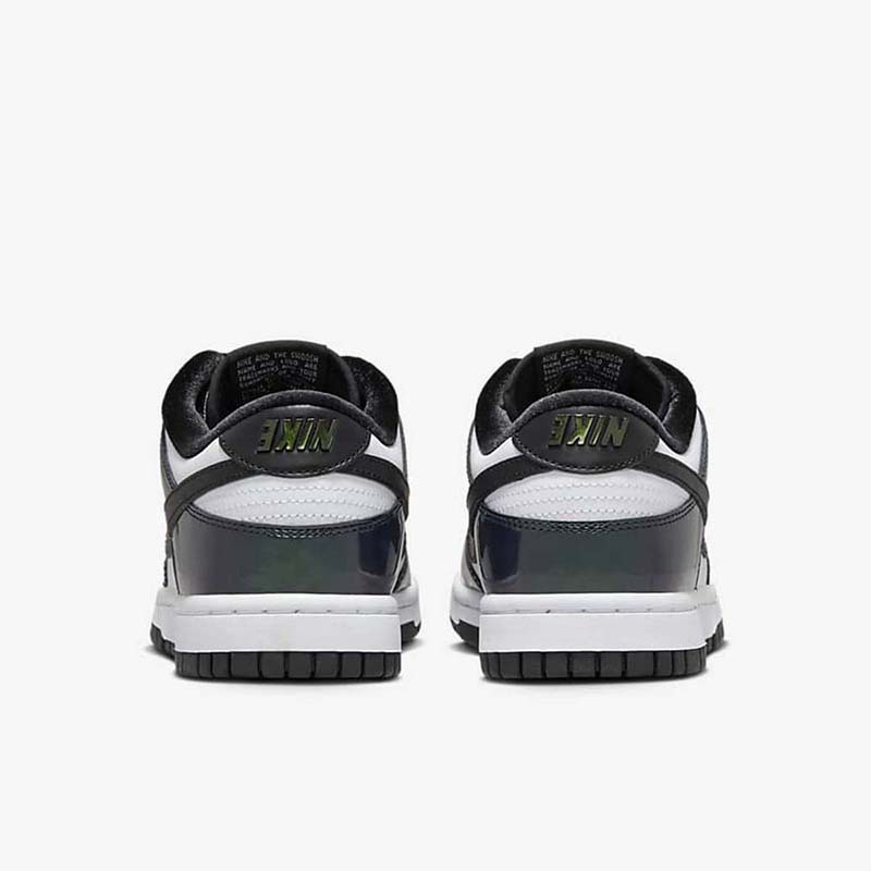 Nike耐克女鞋Dunk Low白深蓝镭射熊猫漆皮渐变低帮板鞋FQ8143-001