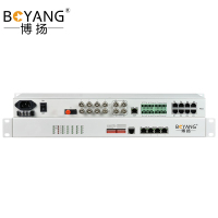 博扬 综合业务电话光端机 6电话+2路双向视频+2路双向音频+4路百兆隔离网+8路开关量+4路485 单纤20km机架式